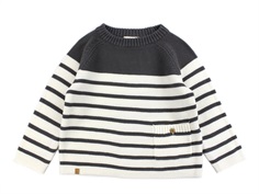 Lil Atelier pewter striped knit blouse